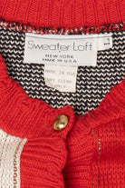 Vintage Red Sweater Loft Ugly Christmas Cardigan (1990s)