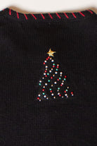 Vintage Beaded Trees Ugly Christmas Cardigan (1990s)