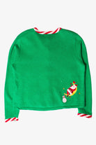 Vintage Green Santas Ugly Christmas Cardigan (1990s)
