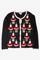 Vintage Santa Pyramids Ugly Christmas Cardigan (1990s)