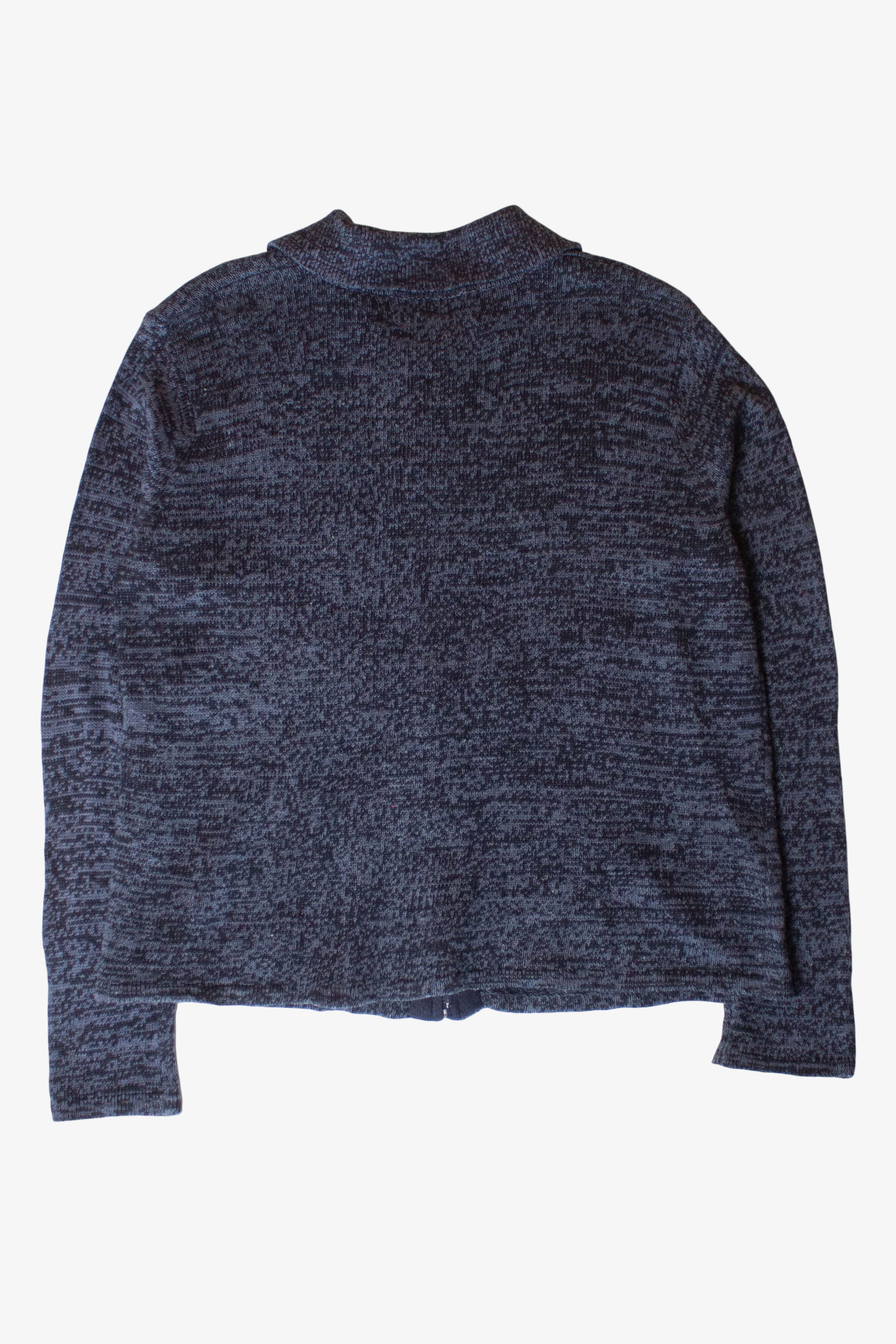 Vintage Navy Blue Santas Christmas Cardigan (1990s)