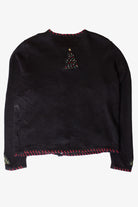Vintage Beaded Trees Christmas Cardigan (1990s)