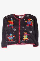 Vintage Skating Bears Christmas Cardigan (1990s)