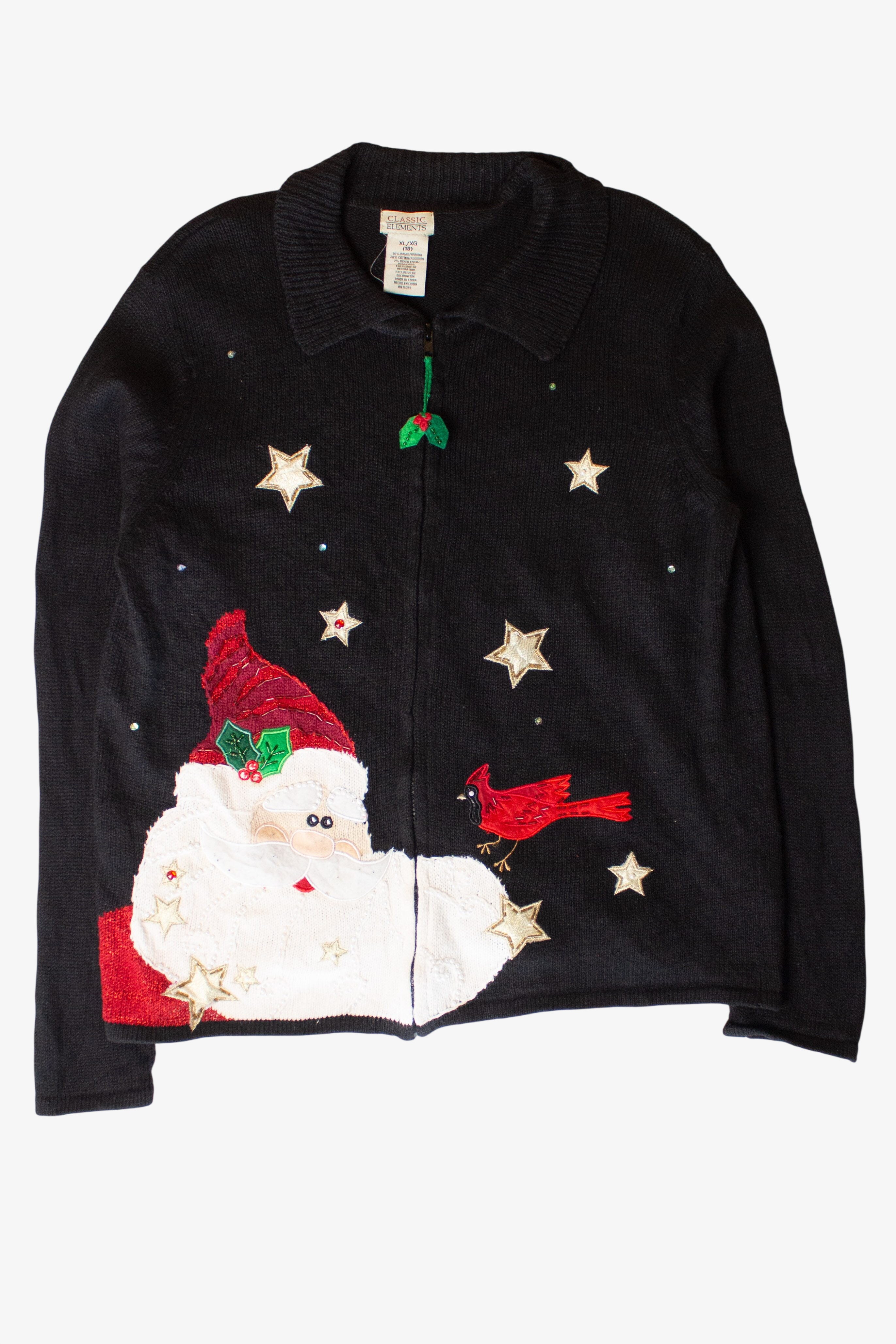 Vintage Santa Cardinal Christmas Cardigan (1990s)