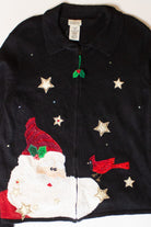 Vintage Santa Cardinal Christmas Cardigan (1990s)