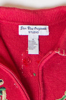 Vintage Red Gift Stacks Christmas Cardigan (1990s)