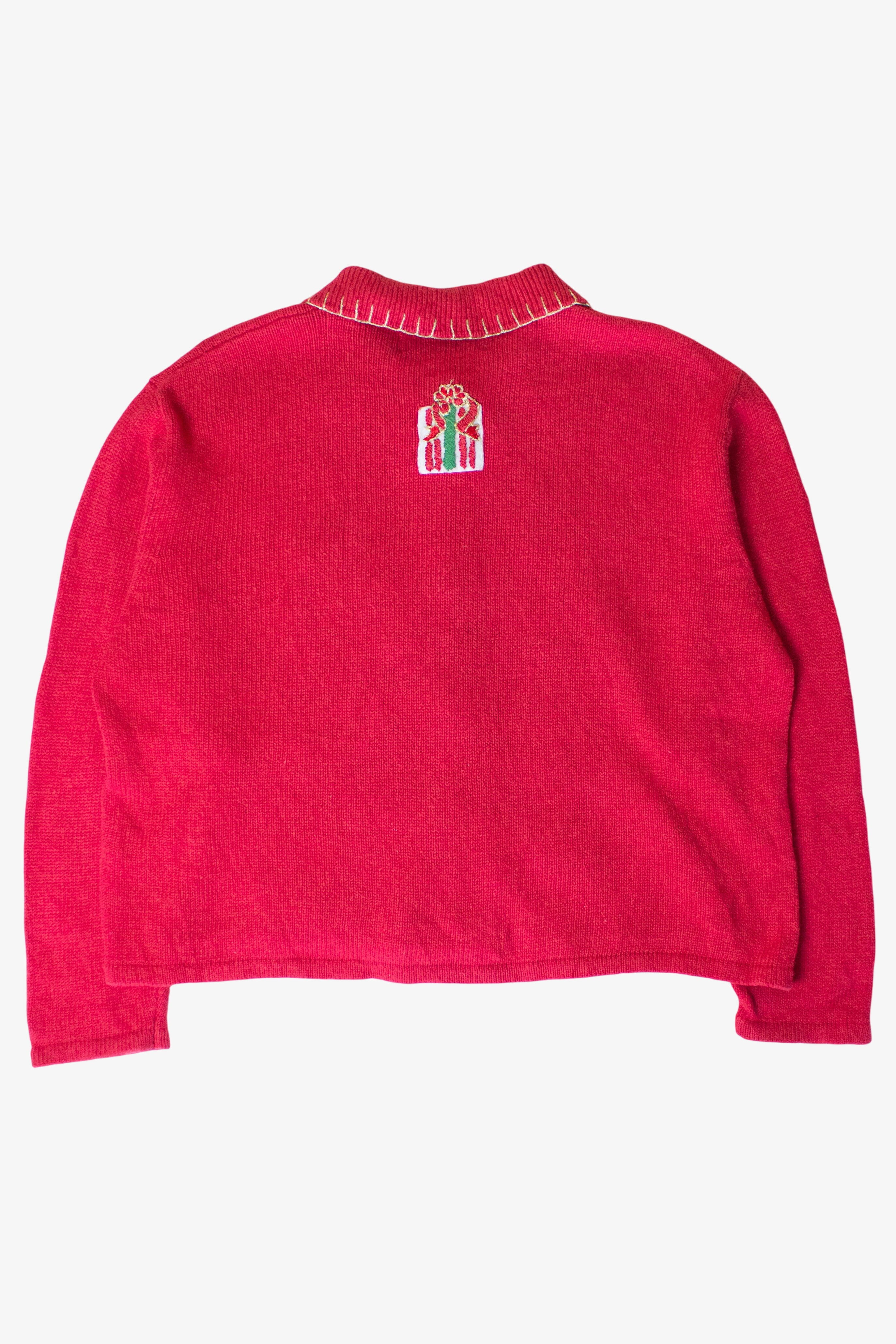 Vintage Red Gift Stacks Christmas Cardigan (1990s)