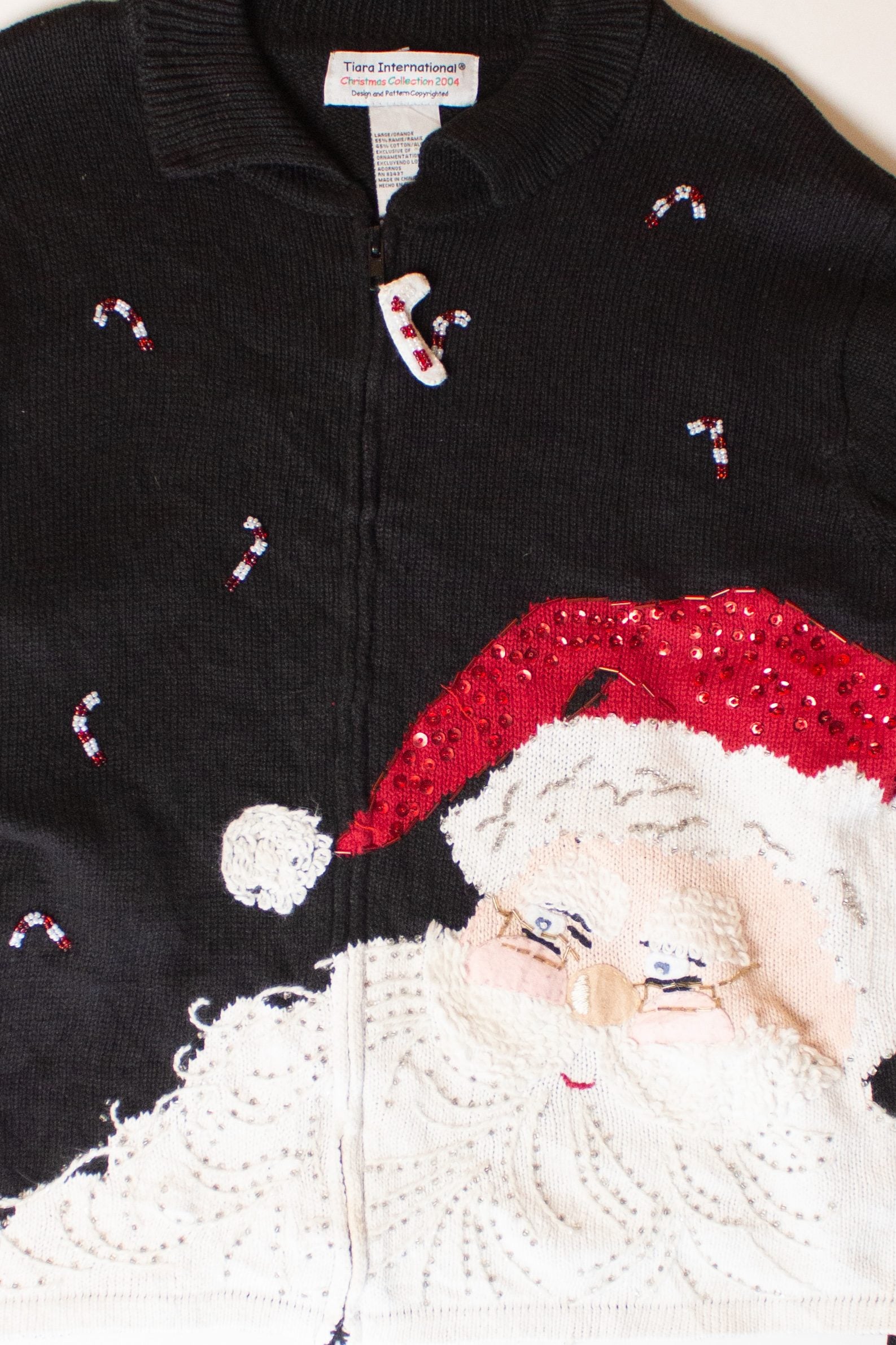 Vintage Happy Santa Christmas Cardigan (2000s)