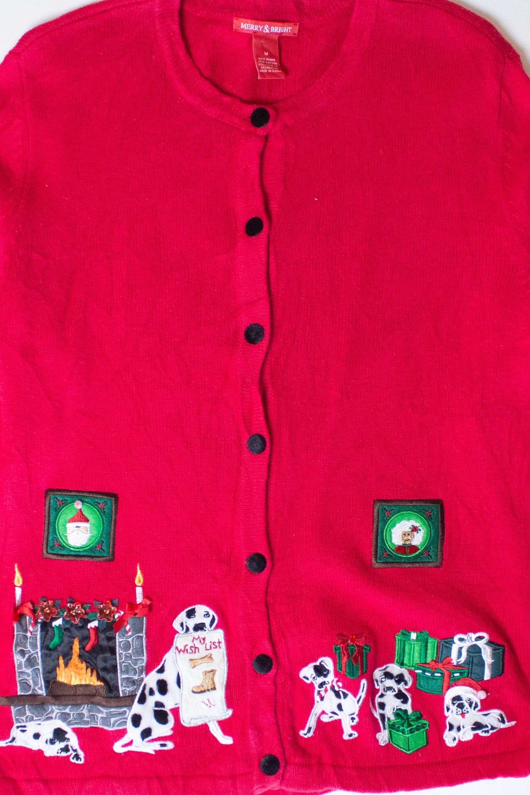Vintage Dalmatians Wish List Christmas Cardigan (2000s)