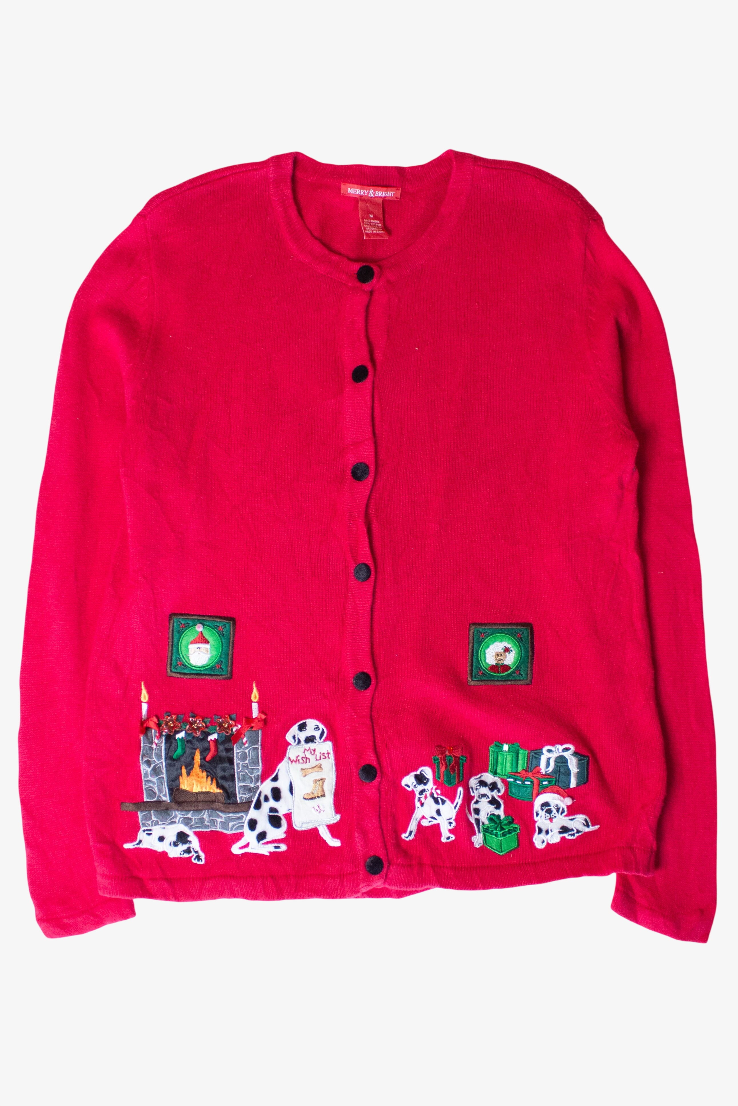 Vintage Dalmatians Wish List Christmas Cardigan (2000s)