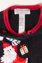 Vintage Peeking Santas Christmas Cardigan (2000s)