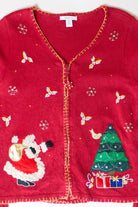 Vintage Santa & Tree Christmas Cardigan (2000s)