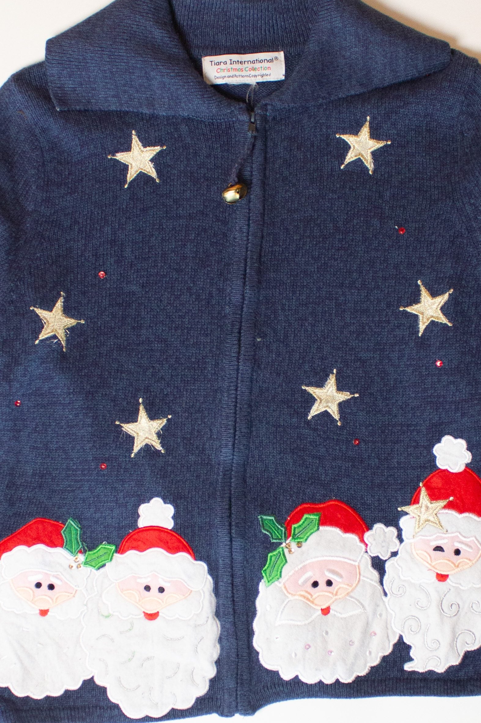 Vintage Santa Stars Christmas Cardigan (1990s)