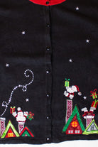 Vintage Rooftop Santas Ugly Christmas Cardigan (2000s)