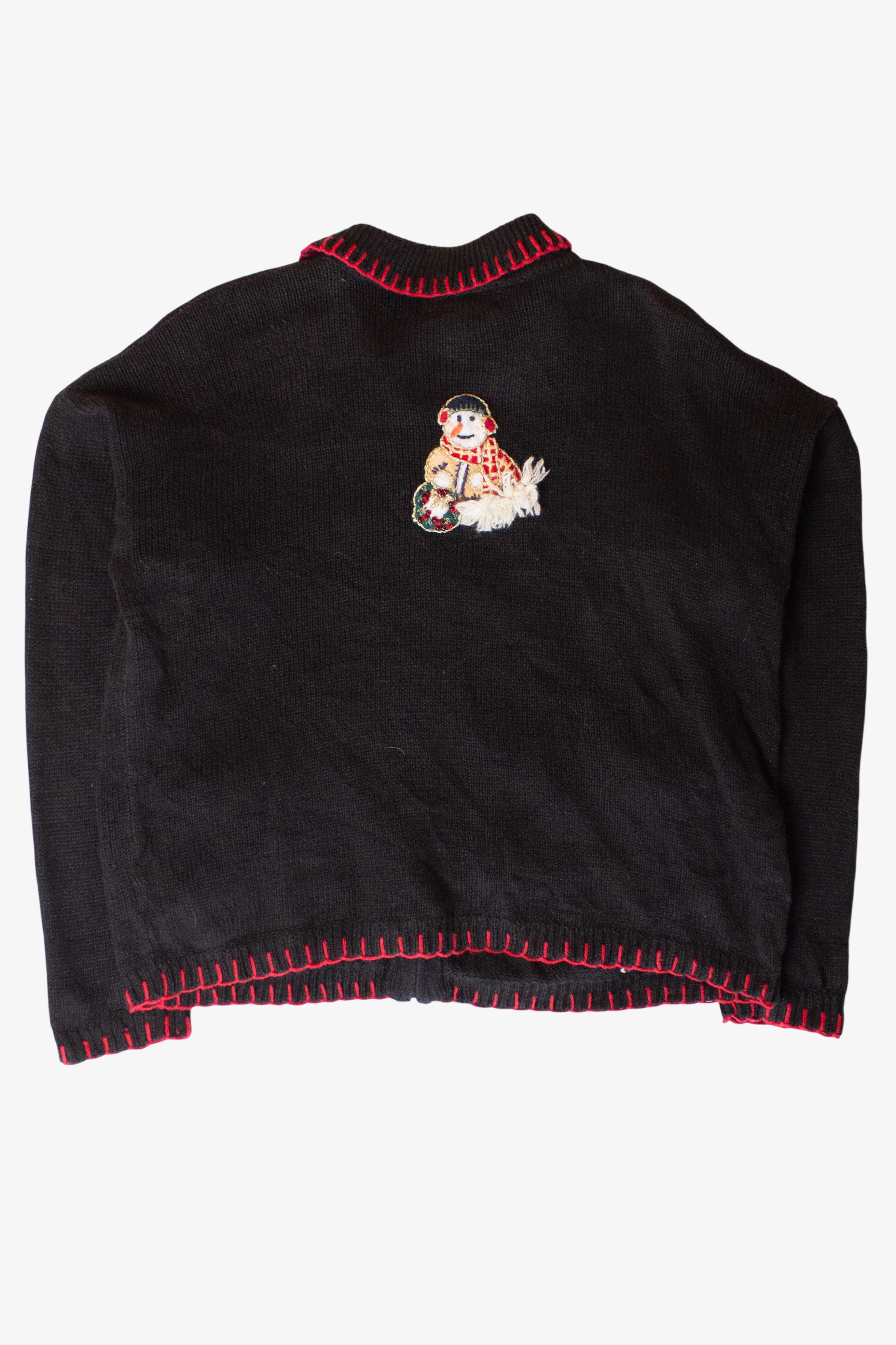Vintage Snowman Families Ugly Christmas Cardigan (1990s)