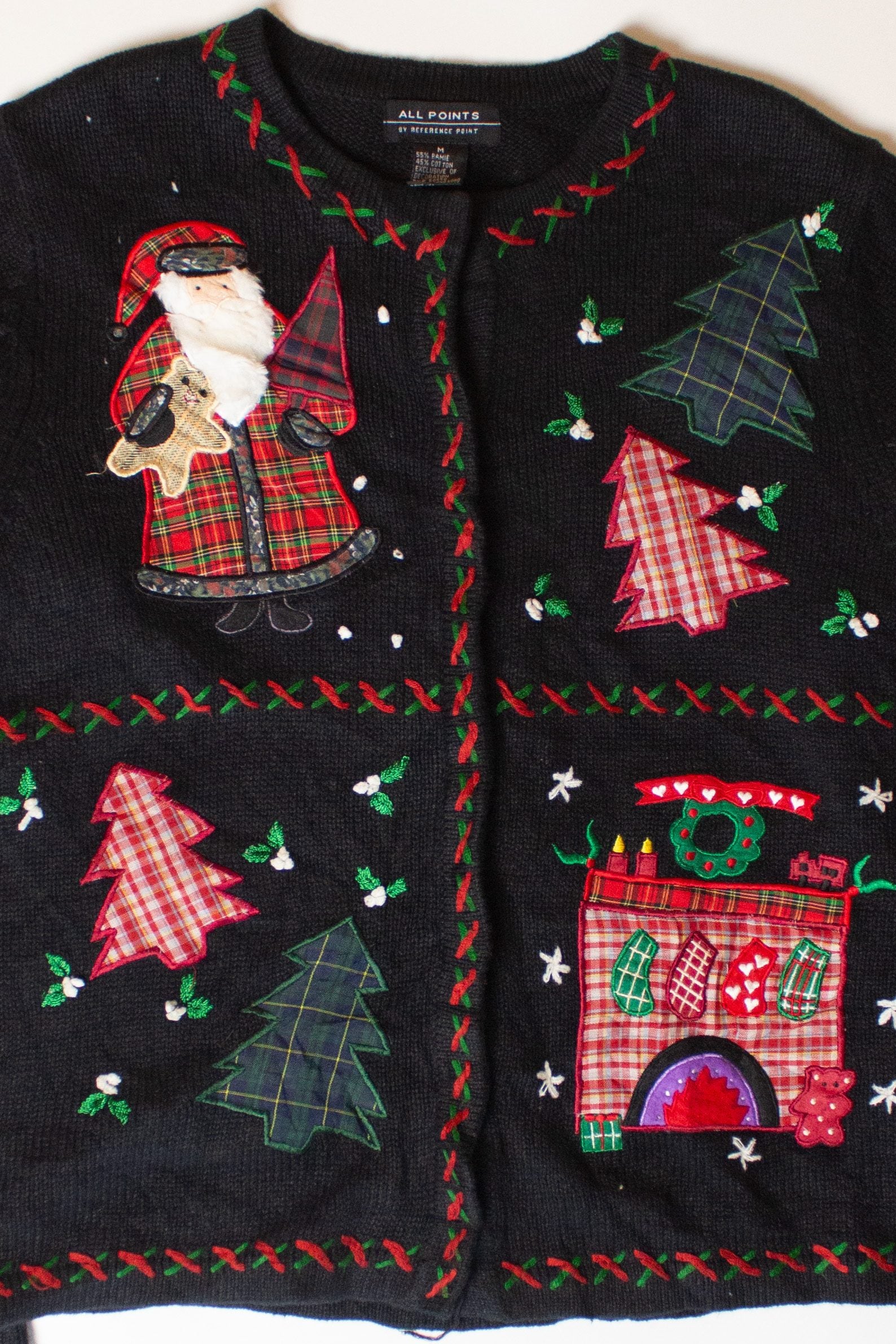 Vintage Patch Collage Christmas Cardigan (2000s)