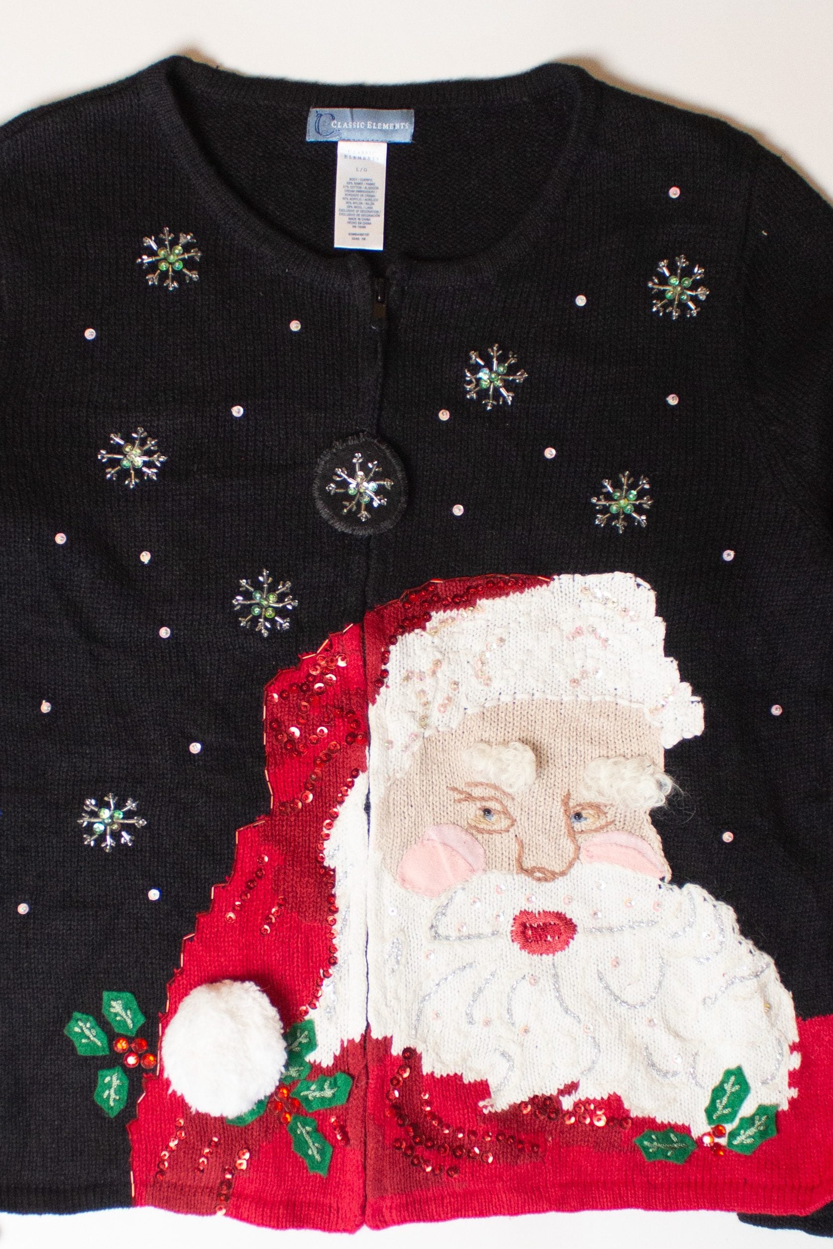 Vintage Angry Santa Christmas Cardigan (2000s)