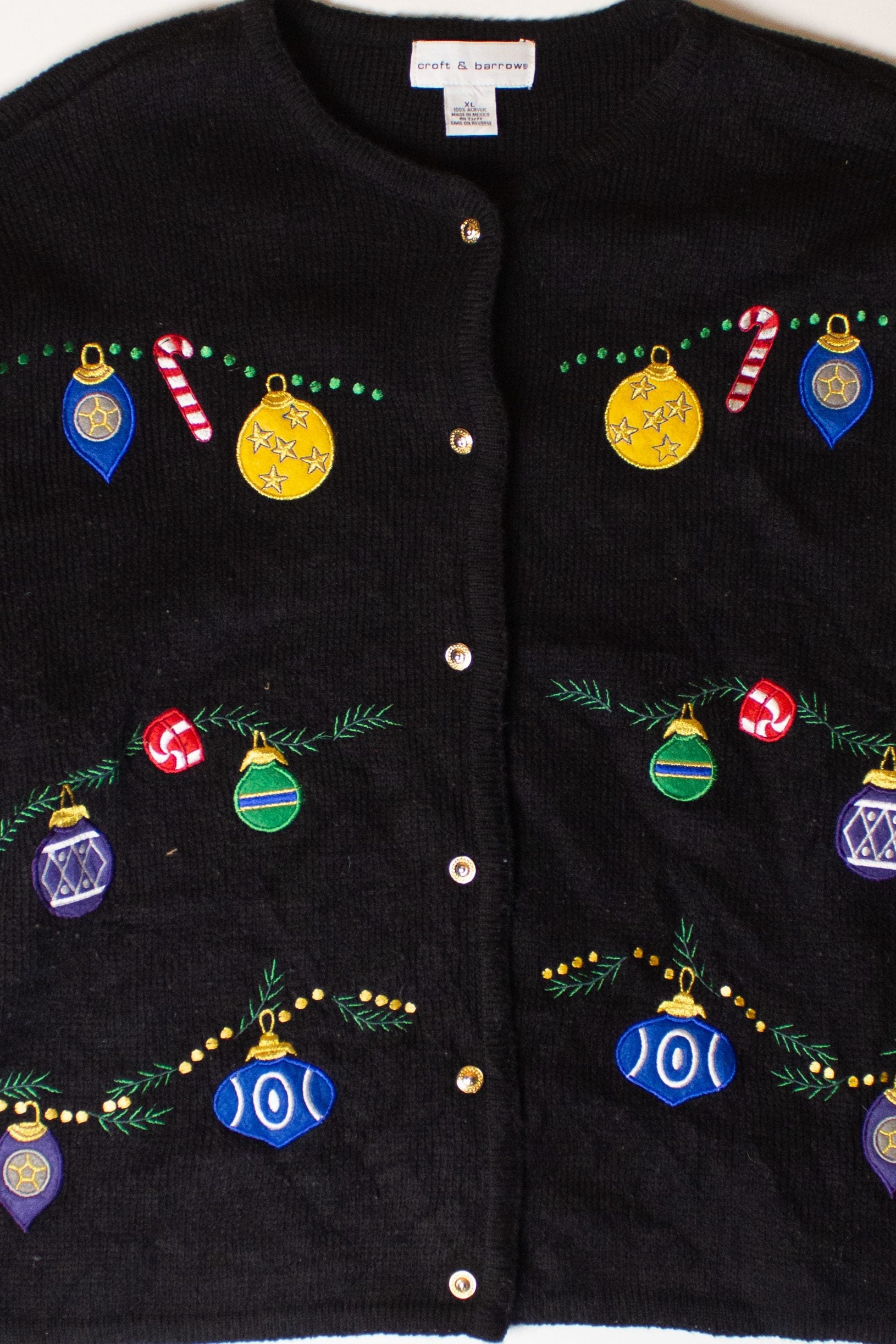 Vintage Croft & Barrow Ornaments Christmas Cardigan (2000s)