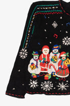 Vintage Black Designers Originals Studio Caroling Line Up Ugly Christmas Cardigan (1990s)