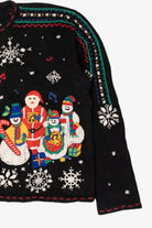 Vintage Black Designers Originals Studio Caroling Line Up Ugly Christmas Cardigan (1990s)