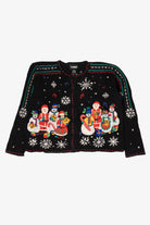 Vintage Black Designers Originals Studio Caroling Line Up Ugly Christmas Cardigan (1990s)