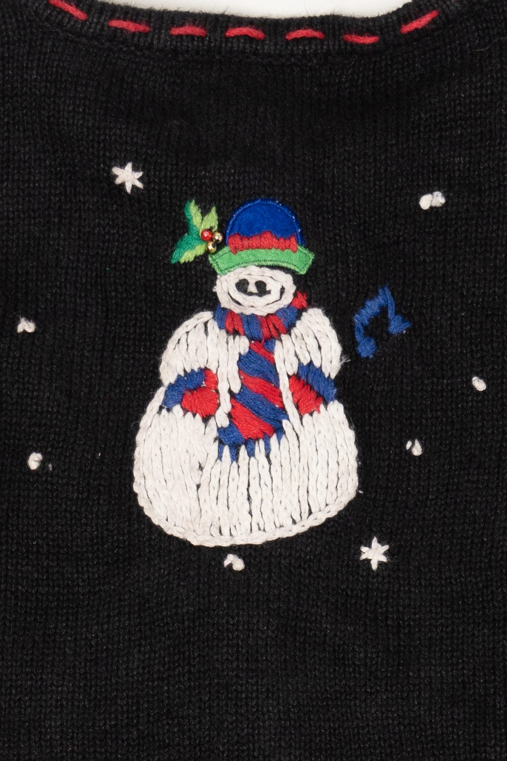 Vintage Black Designers Originals Studio Caroling Line Up Ugly Christmas Cardigan (1990s)