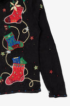 Vintage Black Designers Originals Studio Stockings Ugly Christmas Cardigan (1990s)