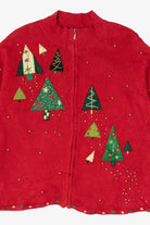 Vintage Red Designers Originals Studio Trees Ugly Christmas Cardigan (2000s)