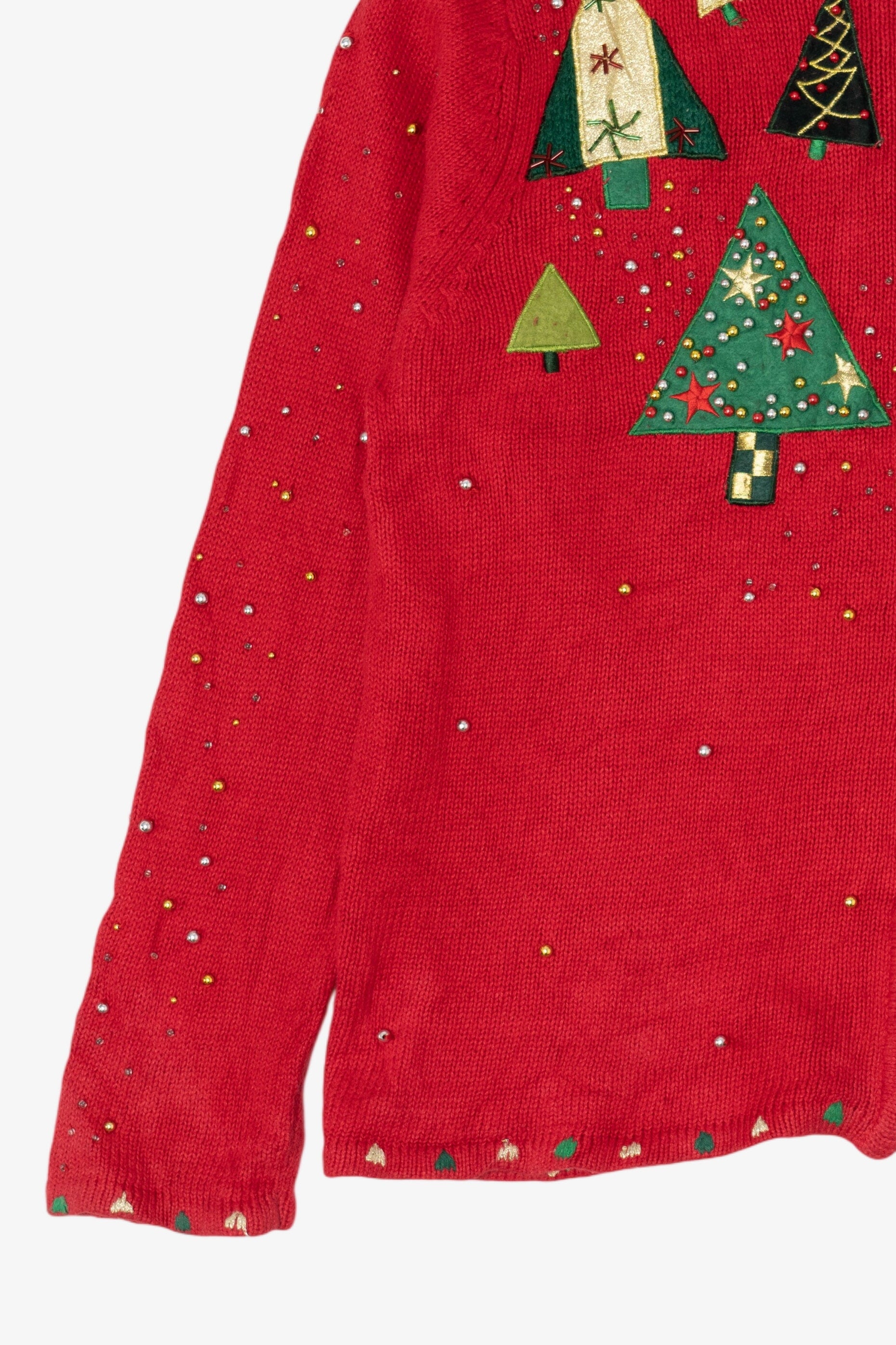 Vintage Red Designers Originals Studio Trees Ugly Christmas Cardigan (2000s)