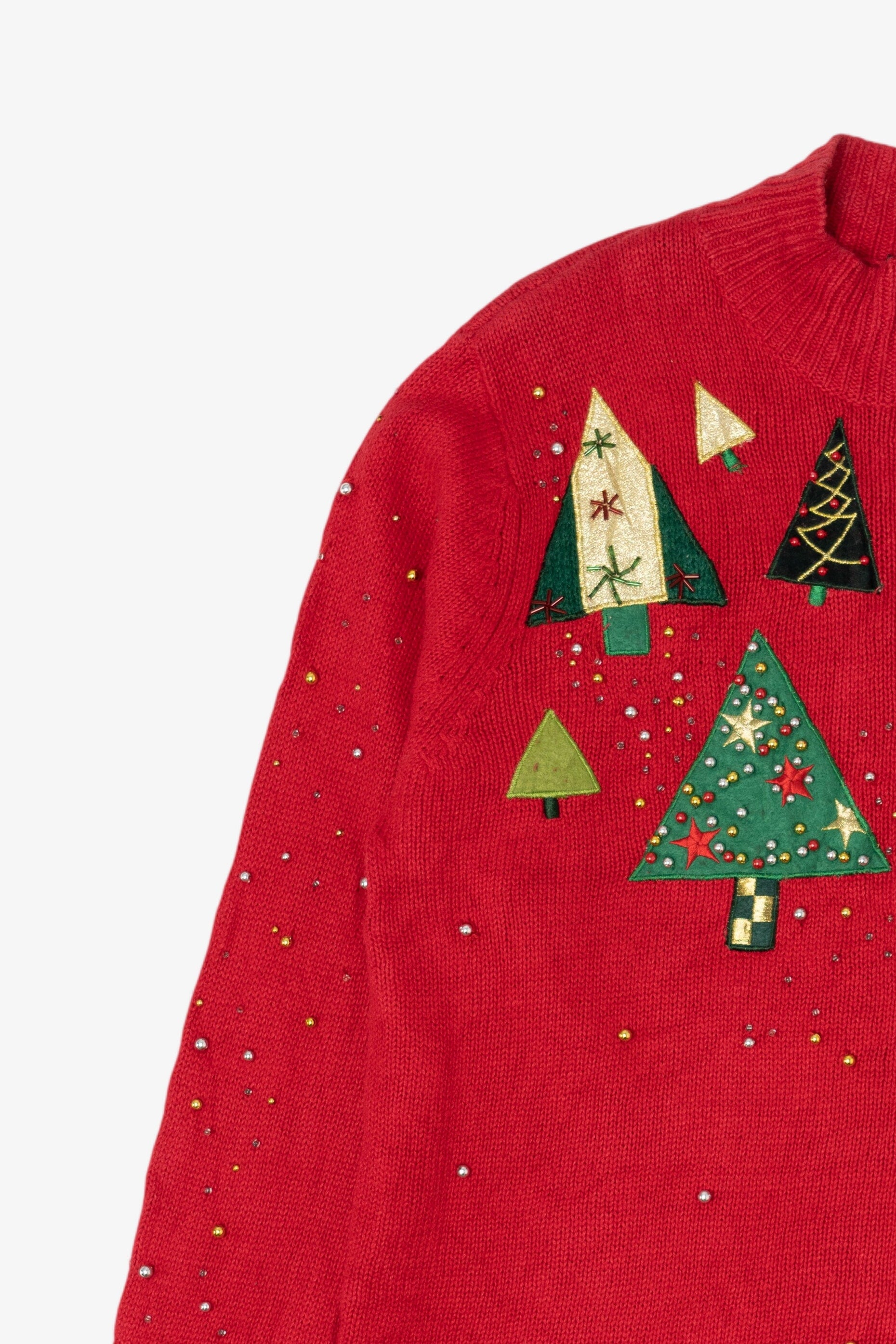 Vintage Red Designers Originals Studio Trees Ugly Christmas Cardigan (2000s)