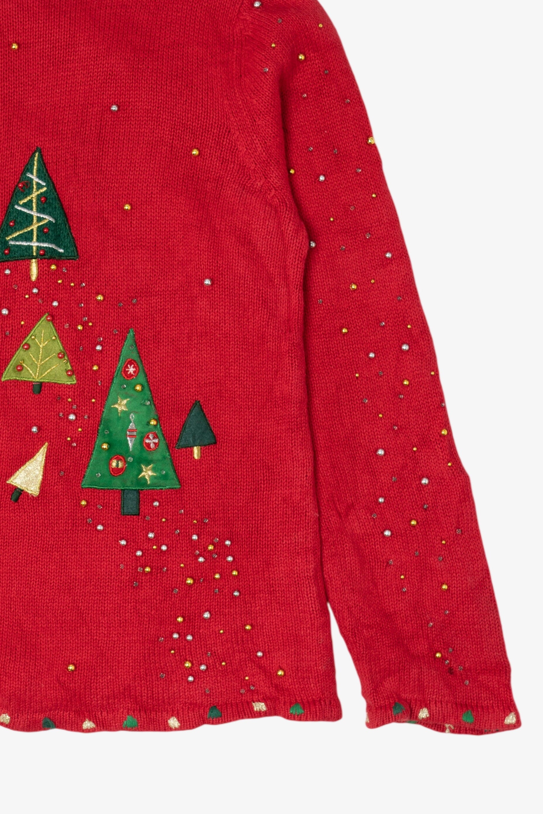 Vintage Red Designers Originals Studio Trees Ugly Christmas Cardigan (2000s)