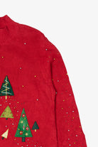 Vintage Red Designers Originals Studio Trees Ugly Christmas Cardigan (2000s)