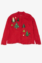 Vintage Red Designers Originals Studio Trees Ugly Christmas Cardigan (2000s)