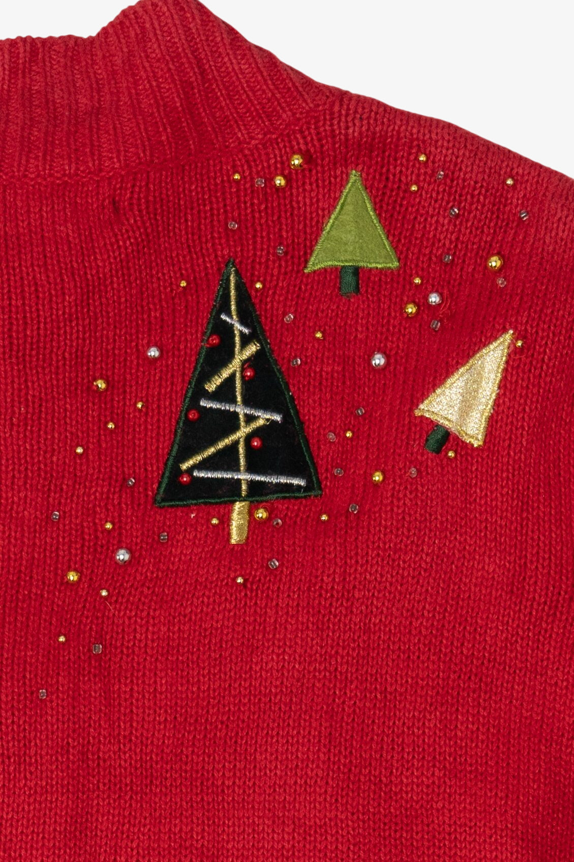 Vintage Red Designers Originals Studio Trees Ugly Christmas Cardigan (2000s)