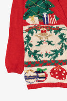 Vintage Red Petite Sophisticate Ugly Christmas Cardigan (1990s)