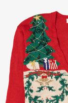 Vintage Red Petite Sophisticate Ugly Christmas Cardigan (1990s)