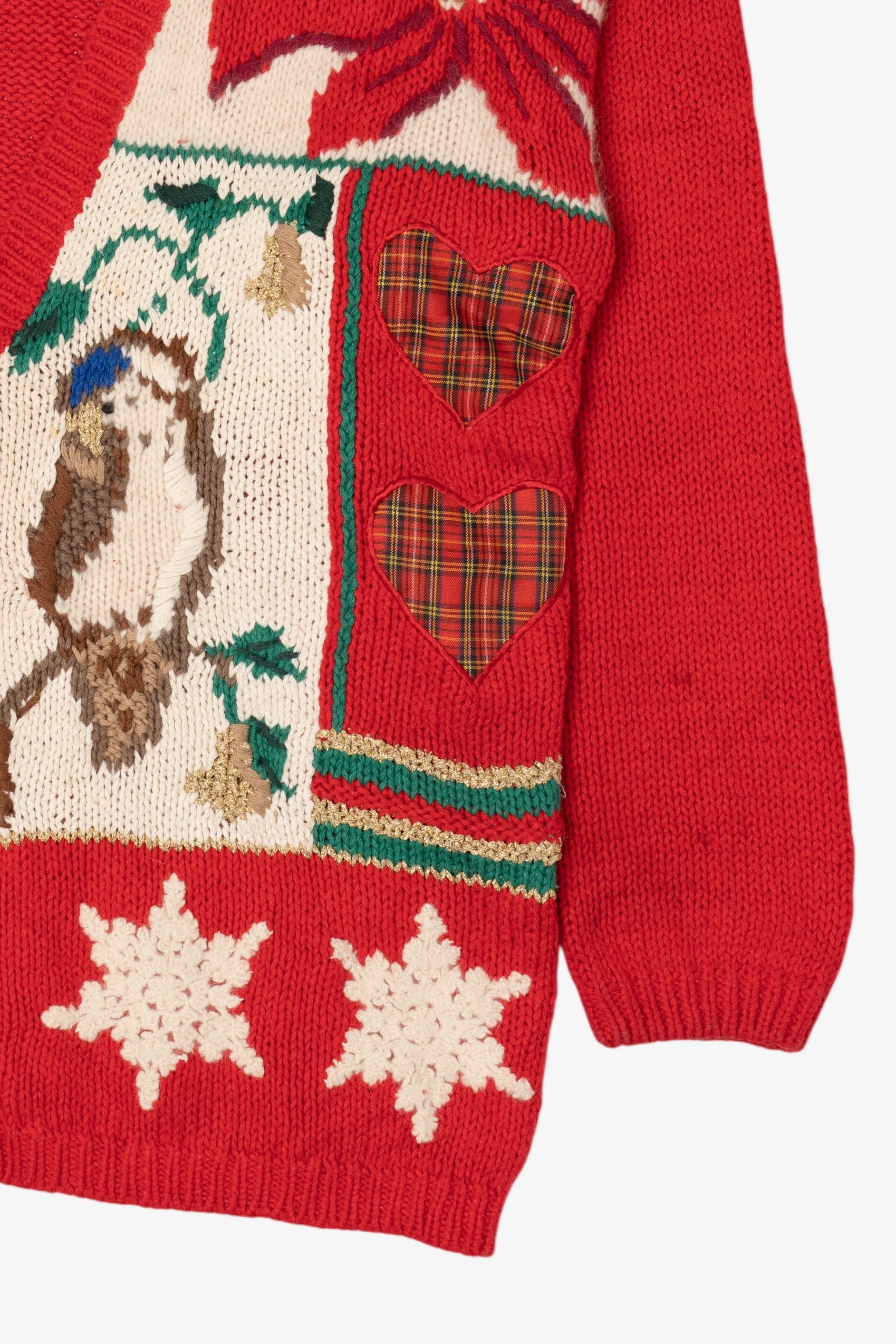 Vintage Red Petite Sophisticate Ugly Christmas Cardigan (1990s)