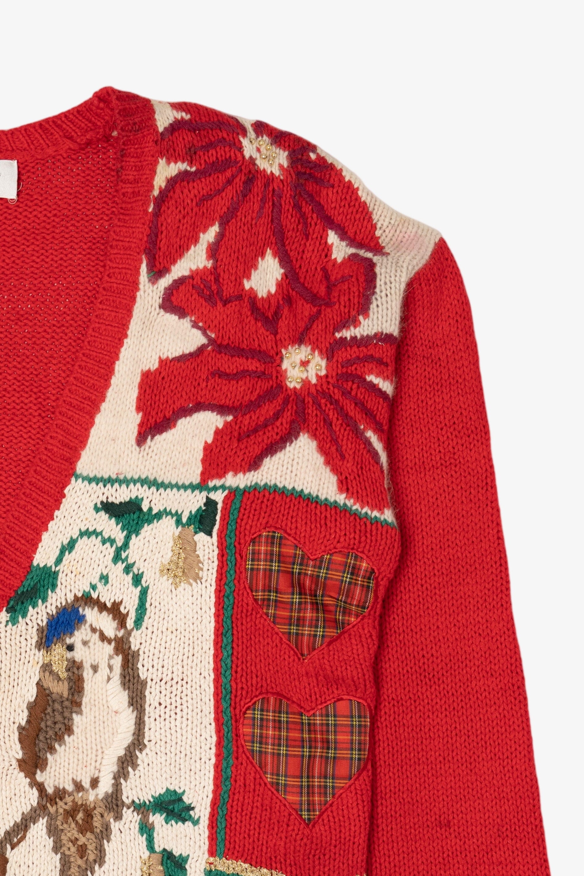 Vintage Red Petite Sophisticate Ugly Christmas Cardigan (1990s)