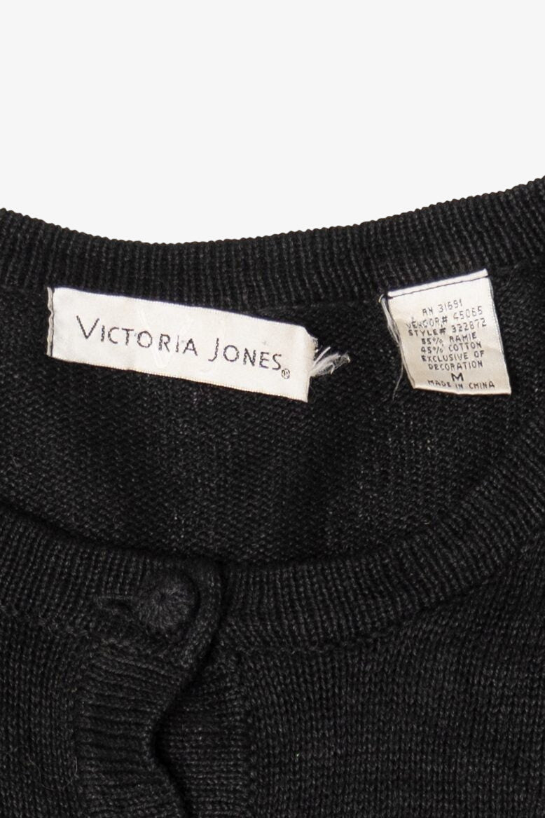 Vintage Black Victoria Jones Presents On Train Ugly Christmas Cardigan (1990s)