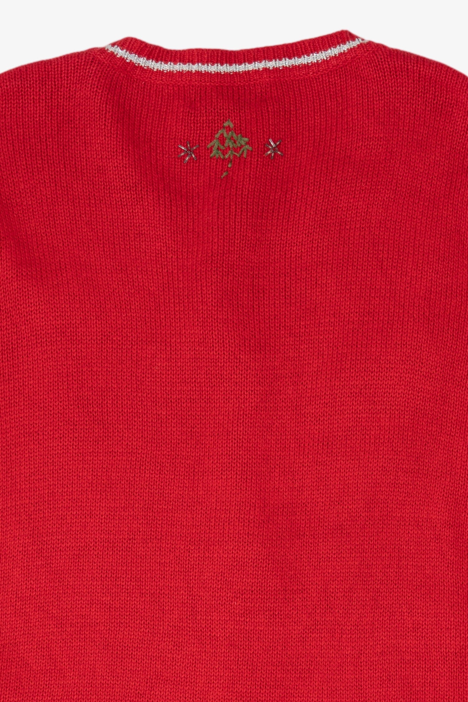 Vintage Red Extra Point Ice Skating Ugly Christmas Cardigan (2000s)