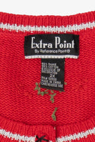 Vintage Red Extra Point Ice Skating Ugly Christmas Cardigan (2000s)