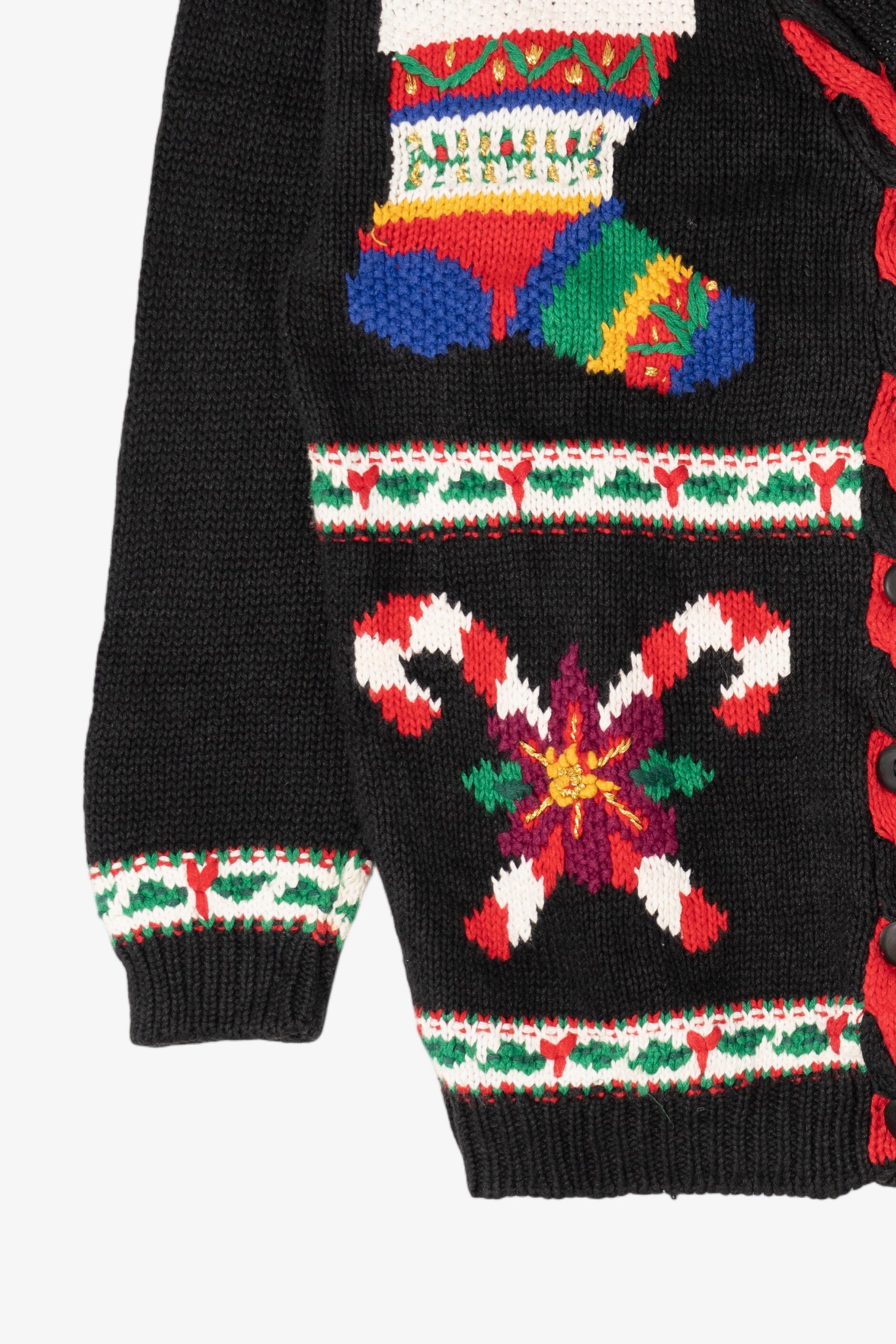 Vintage Black Hasting & Smith Ugly Christmas Cardigan (1990s)