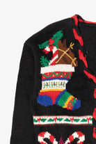 Vintage Black Hasting & Smith Ugly Christmas Cardigan (1990s)