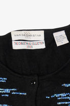 Vintage Y2k Lightweight Marisa Christina Cross Stitch Landscape Ugly Christmas Cardigan (2000s)
