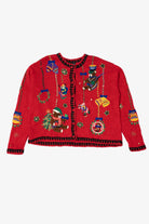Vintage Red Designers Originals Studio Teddy Bears Ugly Christmas Cardigan (1990s)