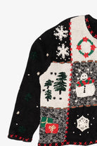 Vintage Black Designers Originals Studio Squares Ugly Christmas Cardigan (1990s)