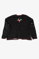 Vintage Black Designers Originals Studio Squares Ugly Christmas Cardigan (1990s)