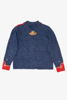 Vintage Blue Tiara International Cowboy Santa Ugly Christmas Cardigan (2000s)