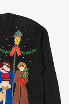 Vintage Black Susan Bristol Caroling Ugly Christmas Cardigan (1990s)