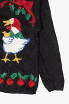 Vintage Black Jantzen Geese Ugly Christmas Cardigan (1990s)
